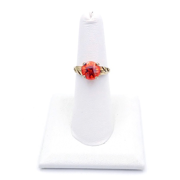 Vintage Orange Glass Ring - Picture 4 of 6